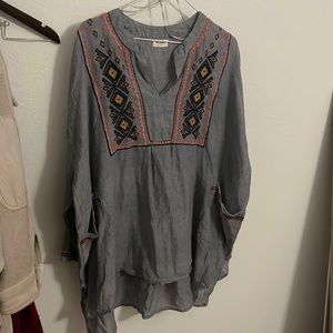 long sleeve smock shirt